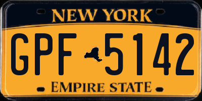 NY license plate GPF5142