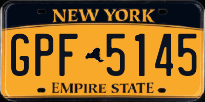 NY license plate GPF5145