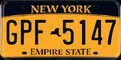 NY license plate GPF5147