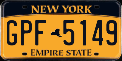 NY license plate GPF5149