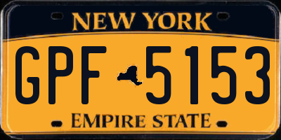 NY license plate GPF5153