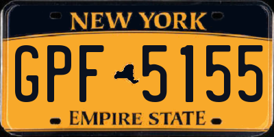 NY license plate GPF5155