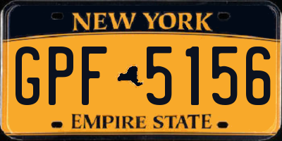 NY license plate GPF5156