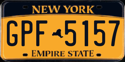 NY license plate GPF5157