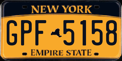 NY license plate GPF5158