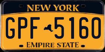 NY license plate GPF5160