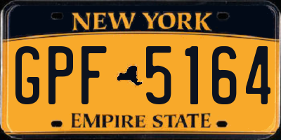 NY license plate GPF5164