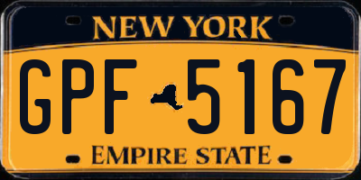 NY license plate GPF5167