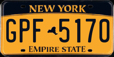 NY license plate GPF5170