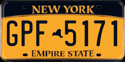 NY license plate GPF5171
