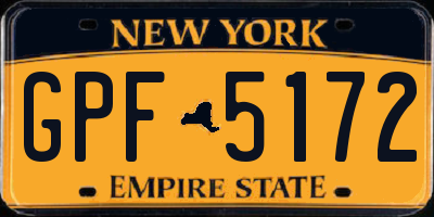 NY license plate GPF5172