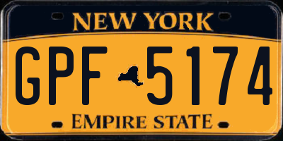 NY license plate GPF5174