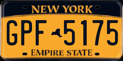 NY license plate GPF5175