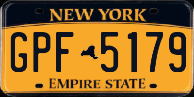 NY license plate GPF5179