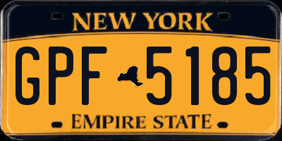 NY license plate GPF5185