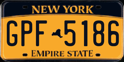 NY license plate GPF5186