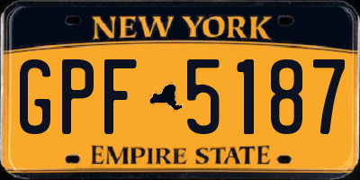 NY license plate GPF5187