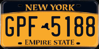 NY license plate GPF5188