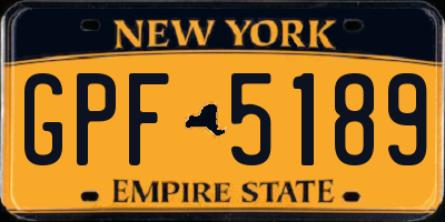NY license plate GPF5189