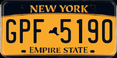 NY license plate GPF5190