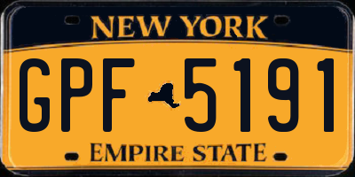 NY license plate GPF5191