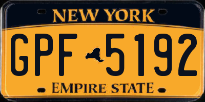 NY license plate GPF5192