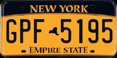 NY license plate GPF5195