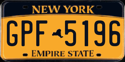 NY license plate GPF5196