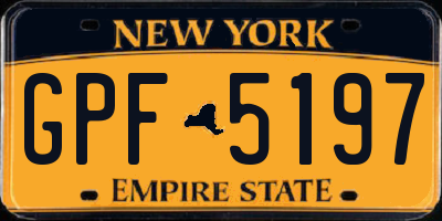NY license plate GPF5197