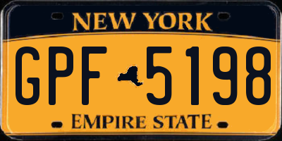 NY license plate GPF5198