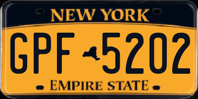 NY license plate GPF5202