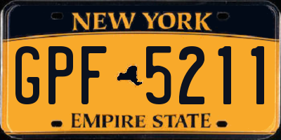 NY license plate GPF5211