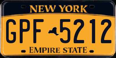 NY license plate GPF5212