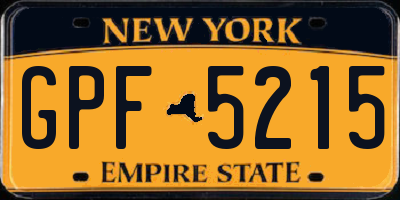 NY license plate GPF5215