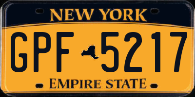 NY license plate GPF5217