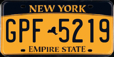 NY license plate GPF5219