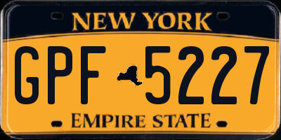 NY license plate GPF5227