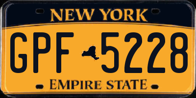 NY license plate GPF5228