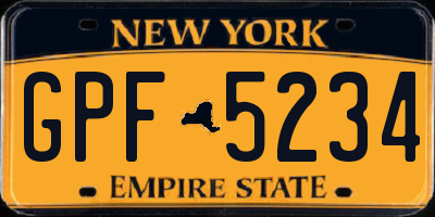 NY license plate GPF5234