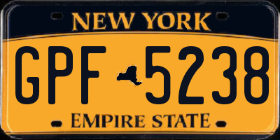 NY license plate GPF5238