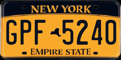 NY license plate GPF5240
