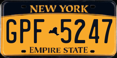 NY license plate GPF5247