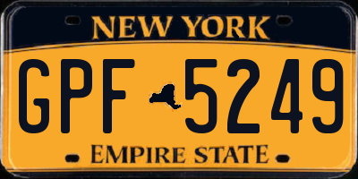 NY license plate GPF5249