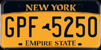 NY license plate GPF5250