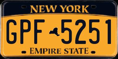 NY license plate GPF5251