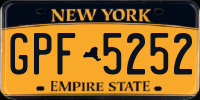 NY license plate GPF5252