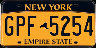 NY license plate GPF5254