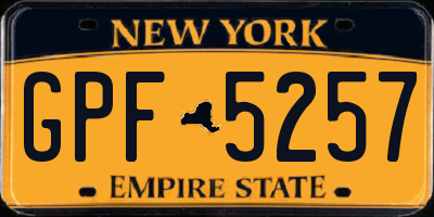 NY license plate GPF5257