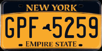 NY license plate GPF5259