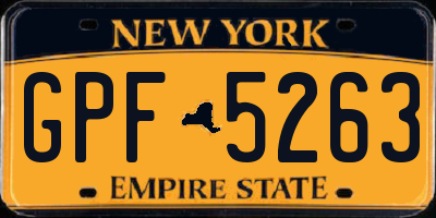NY license plate GPF5263